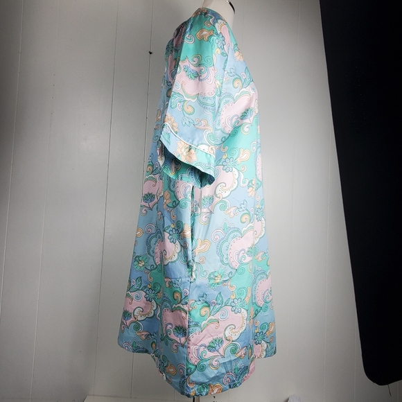 Nwt Carlton Hall blue swirl zip front night gown - Picture 6 of 11